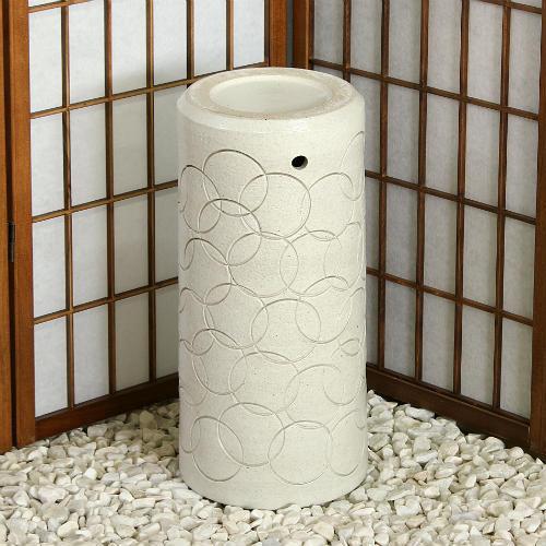 信楽焼 陶器 傘立て 白 輪彫 傘たて スリム 北欧 おしゃれ