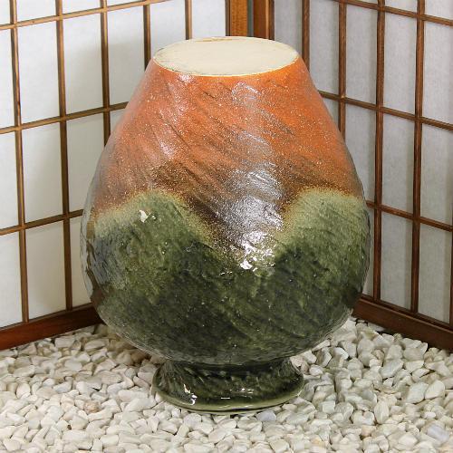 ポイント8倍]信楽焼 大きな 花瓶 コゲ ビードロ 鯉口 13号 おしゃれ 大