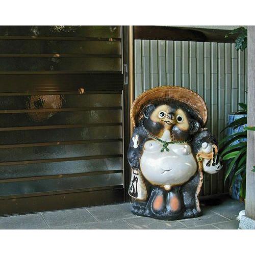 ポイント10倍]信楽焼 狸 置物 福ひねり たぬきの置物 25号 オス(名入れ