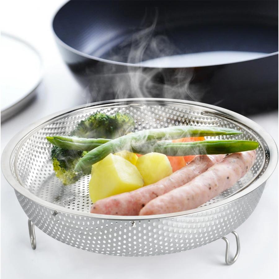 ステンレス製】蒸しざる 19/22/25/28cm 食洗機対応 フライパンで簡単