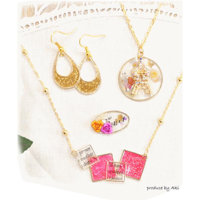 MY mama フレームパーツ ハート 大サイズ 約17mm ゴールド10個