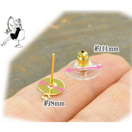 MY mama 卸売り 台座付 ピアスパーツ カン付＆カン無し 50ペアー100個