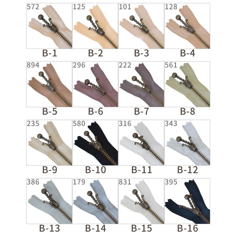 ファスナー YKK 玉付きファスナー 引き手 アンティークゴールド 20cm