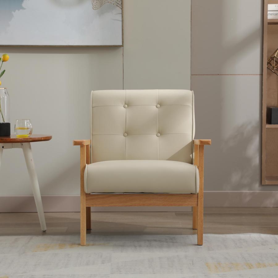 BTM 1人掛けソファ ソファー 1Pソファ PUレザー 天然木 コンパクト