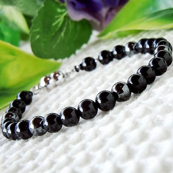 ブラックトルマリン ブレスレット 磁気入り 標準玉6mm/16cm・17・18