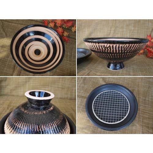 長谷園 ( ふっくらさん 黒らく 大 ) 伊賀焼 土鍋 おしゃれ かわいい