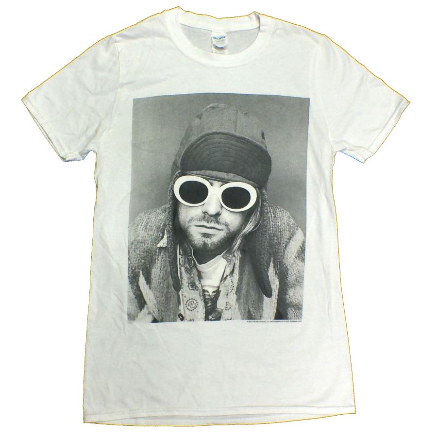 KURT COBAIN】カート コバーン「SANGLASSES PHOTO WHITE」Tシャツ : NO