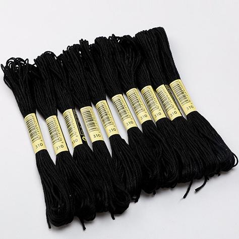 刺繍糸 刺しゅう糸 黒 ブラック 25番糸 クロスステッチ フランス刺繍