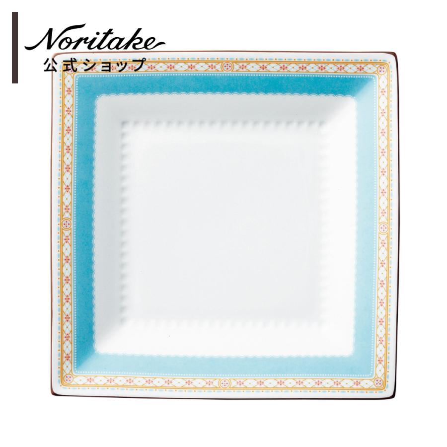 ノリタケ ハミングブルー 23cmスクエアプレート ( 電子レンジ対応
