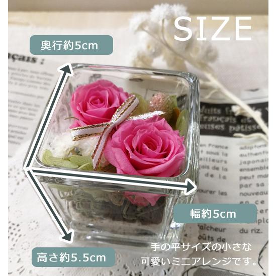 小さなプリザーブドフラワー プレゼントに【送料無料】ガラスの中の