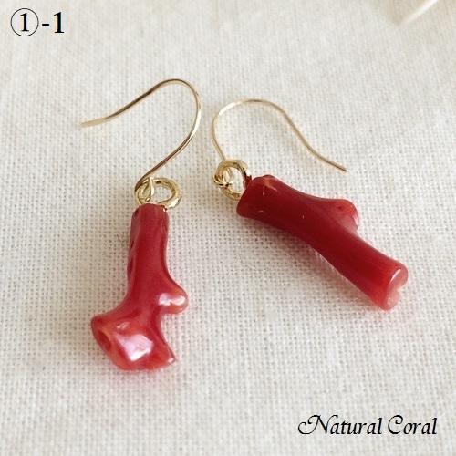 血赤珊瑚 ちあかさんご サンゴ ピアス 枝 ナチュラルコーラル : 珊瑚