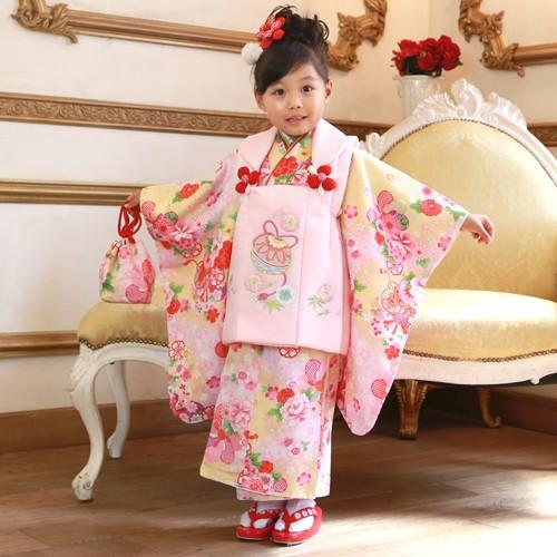 七五三 3歳 着物 レンタル 女の子 被布着物10点セット : 和なでしこ