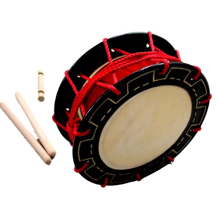 エイサー用 締め太鼓 (大) 水牛皮 直径30cm×高さ11.5cm バチ1本