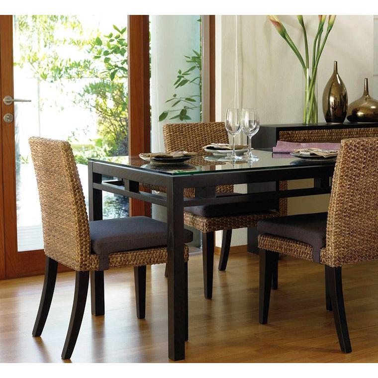 大型 ダイニング テーブル ガラス 天板 高品質 ウォーターヒヤシンス