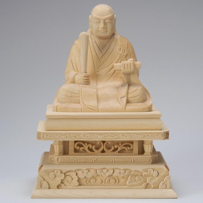 仏像 桧木 日蓮宗 日蓮聖人 1.8寸 高さ125mm 横幅97mm 奥行き66mm ご