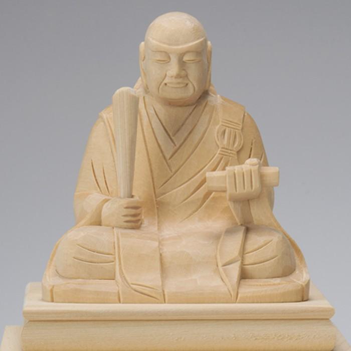 仏像 桧木 日蓮宗 日蓮聖人 1.8寸 高さ125mm 横幅97mm 奥行き66mm ご