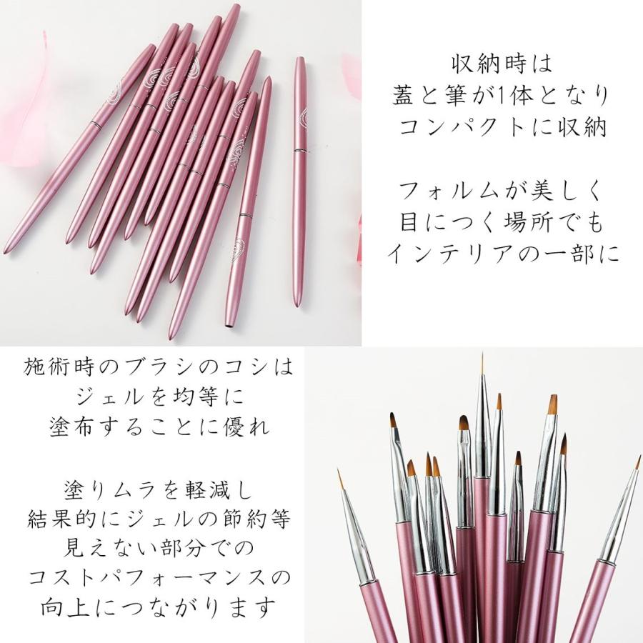 ジェルネイル カラージェル 12種セット 筆 ブラシ ネイルブラシ ネイル