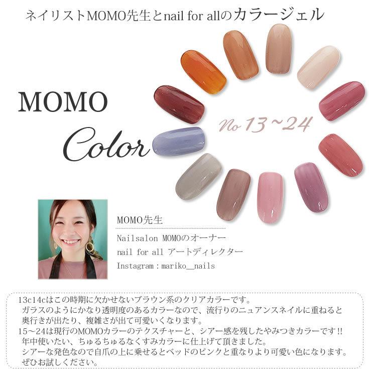 nail for all 公式 カラージェル MOMO by 3g 12色セット 13-24 : nail