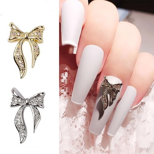 メール便OK】 りぼん パーツ リボン ネイル ストーン 全4色 ビジュー