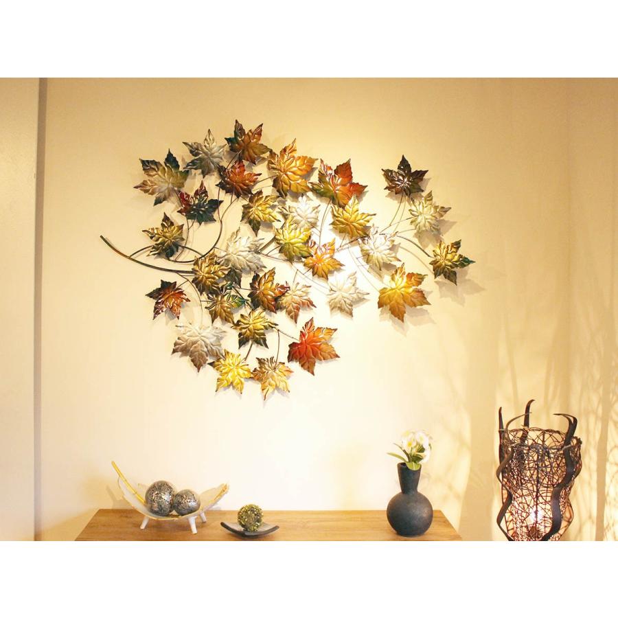 受注生産品 アイアンオブジェ 壁飾り リーフ 紅葉 ウォールアート