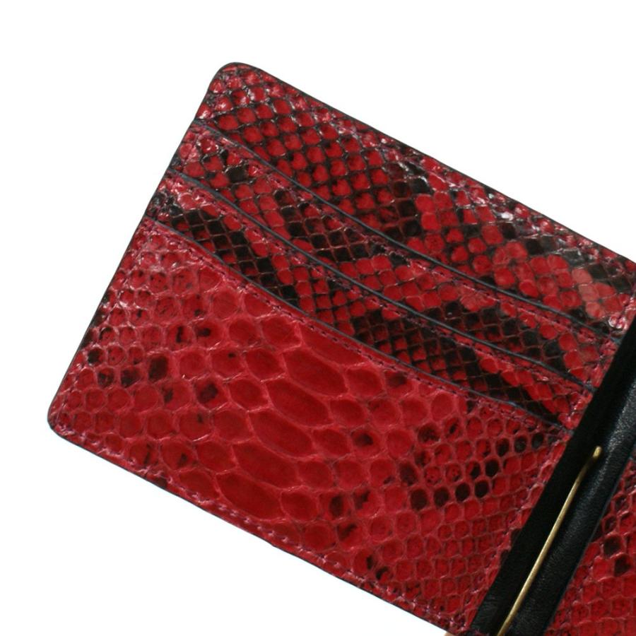 札ばさみ マネークリップ メンズ レディース 財布 本革 蛇革 パイソン