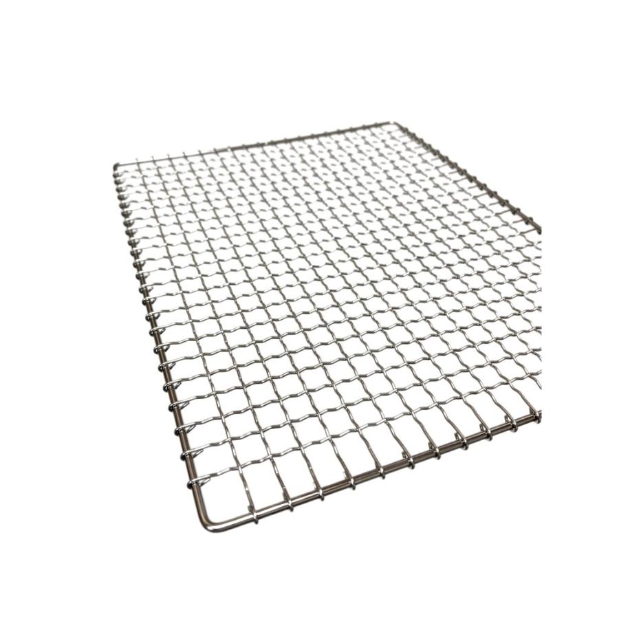 日本製 高級 焼き網 約21cm×27cm 18-8ステンレス製 巻付け仕上げ