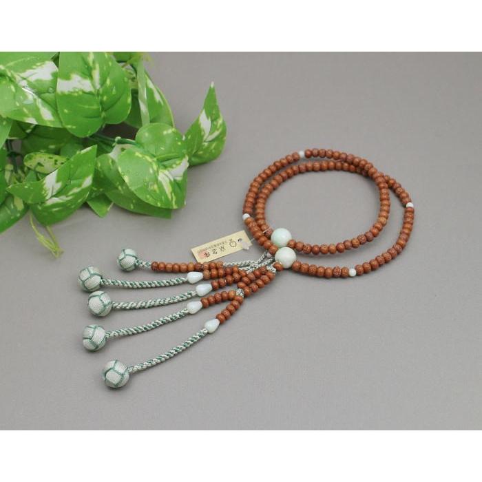 日蓮宗 本式数珠 金剛菩提樹 本翡翠 仕立 8寸丸玉 小田巻梵天房