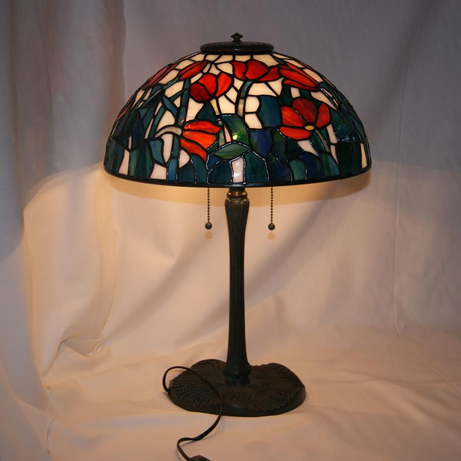 ティファニーランプ・チューリップ 14インチ : ステンドグラス七色