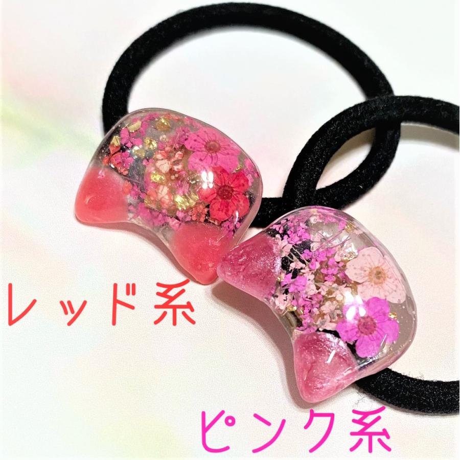 ねこちゃんヘアゴム 猫 ドライフラワー フラワー 髪飾り お花ネコ