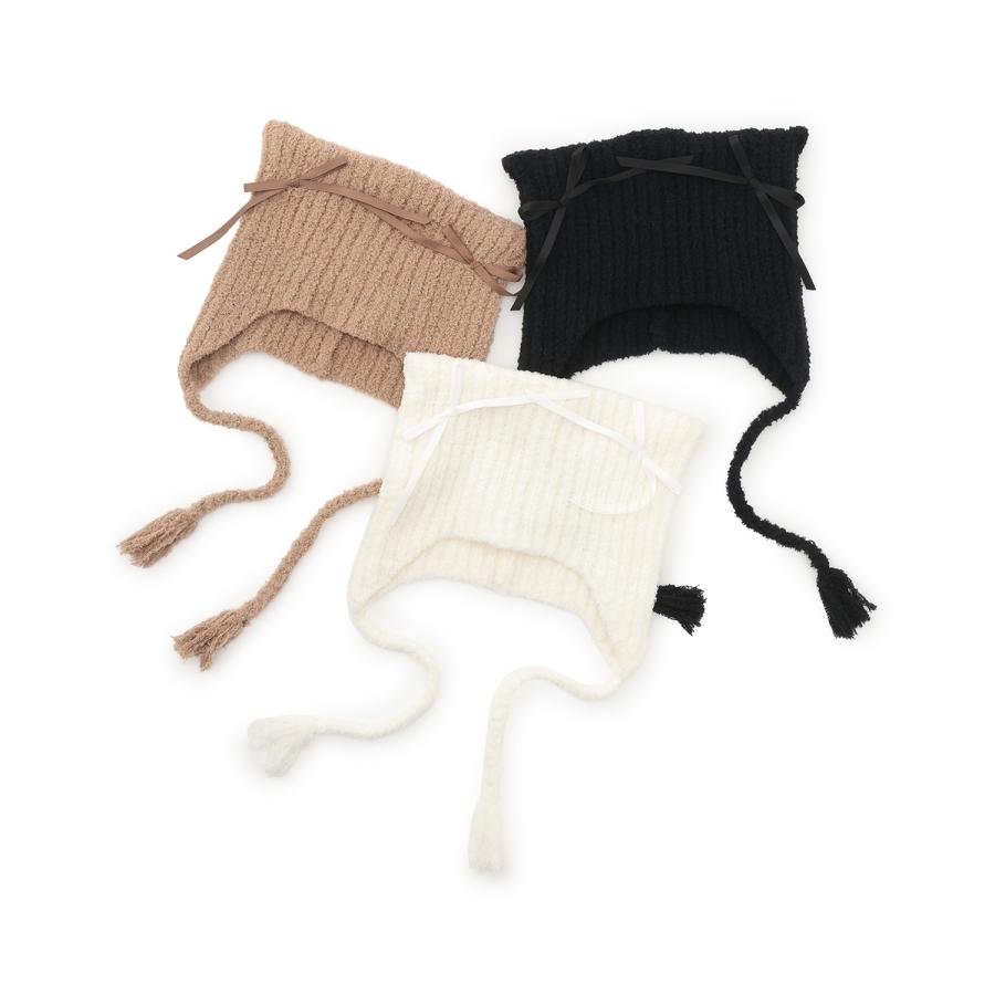 petit main プティマイン(petit main)マシュマロねこ耳ニット帽【40