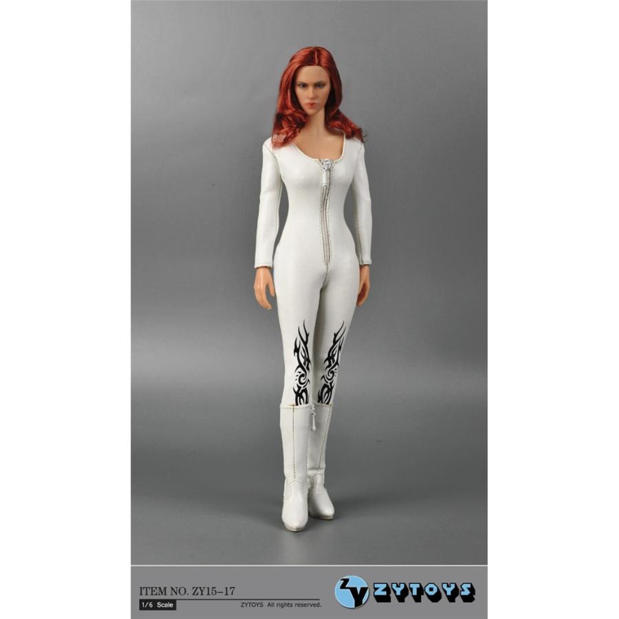 zytoys 1/6フィギュア用衣装 ボンデージキャットスーツ 白 zy15-17