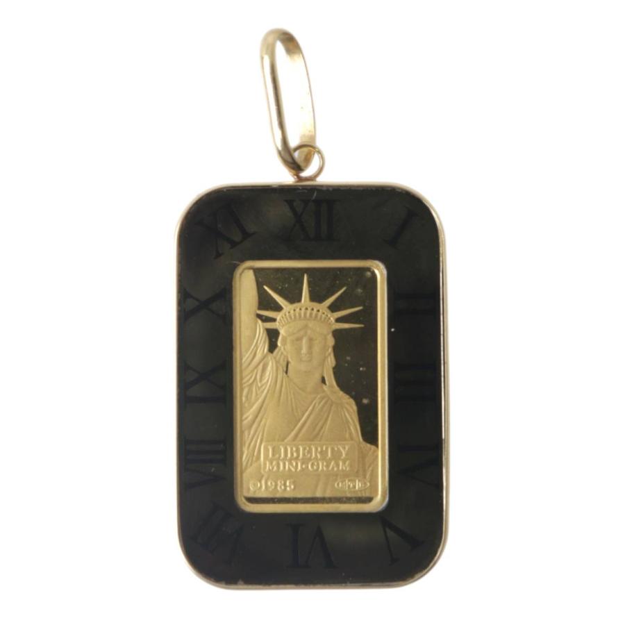純金 スイスバンク リバティインゴット 自由の女神 2g K18枠