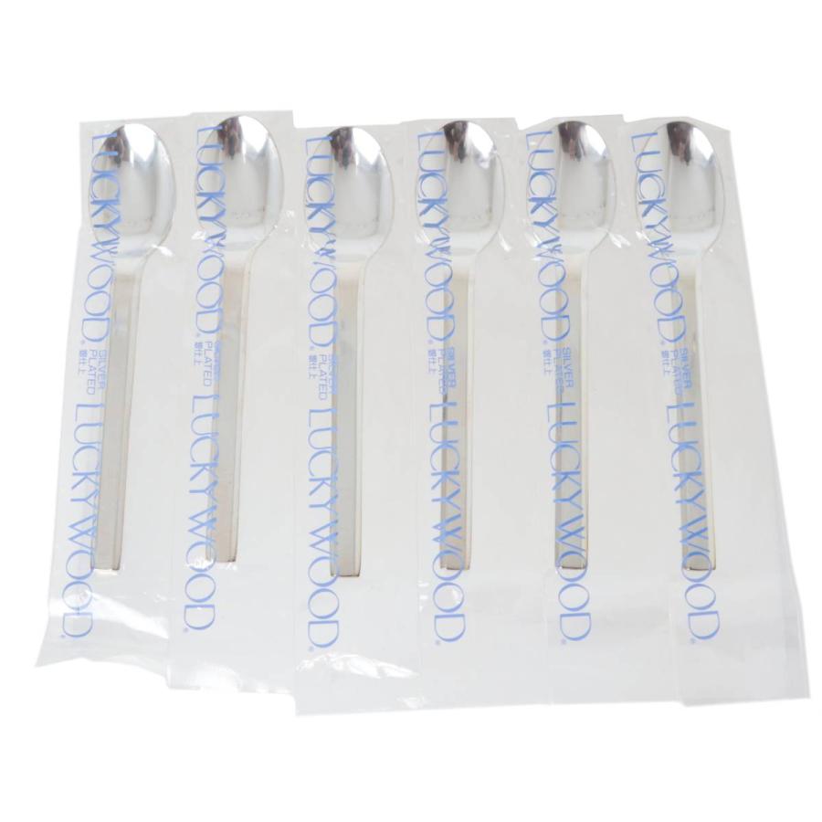 LUCKY WOOD ラッキーウッド カトラリー スプーン 6本セット 銀仕上3.8μ