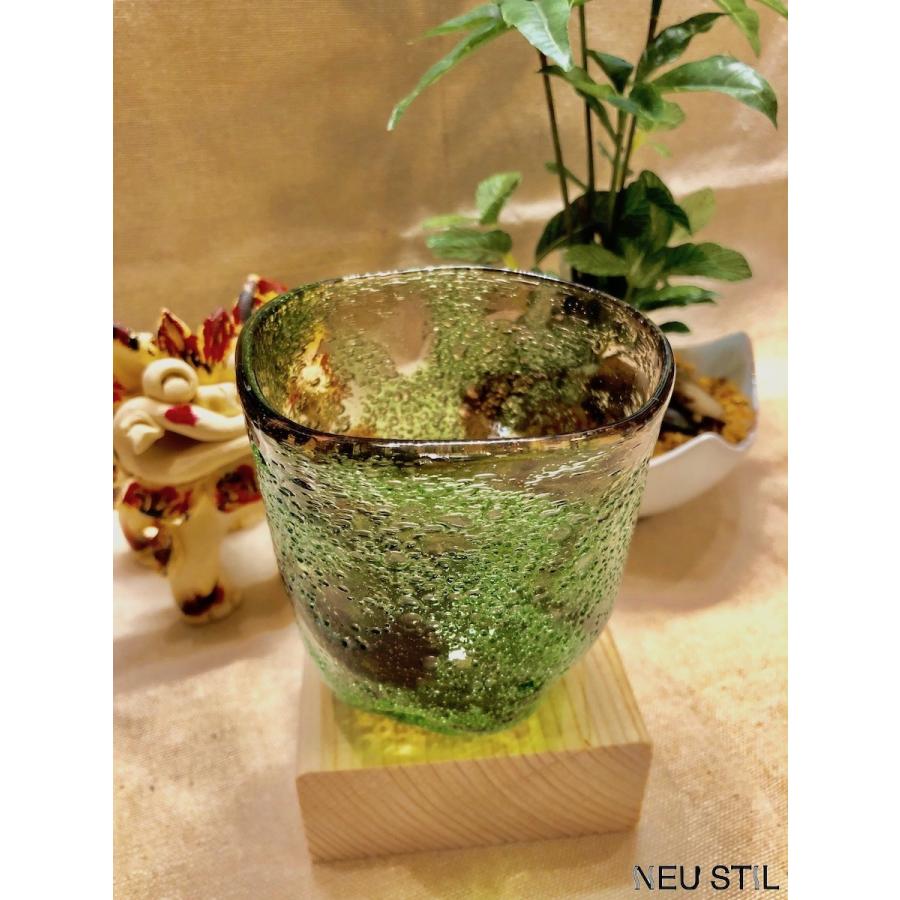 琉球ガラス グラス 稲嶺盛吉 夫婦グラス 泡ガラス ペアセット 母の日