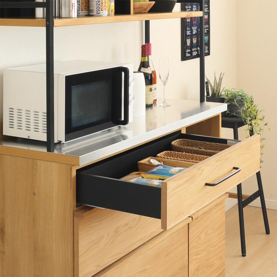 ニトリ（NITORI） 幅120cm 天然木突板ステンレス天板キッチンボード