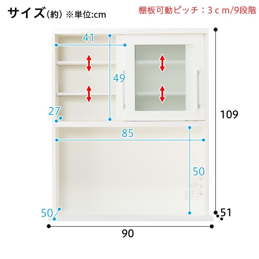 ニトリ（NITORI） 幅90 キッチンボード(レジューム 90TG-S WH/90TH-R
