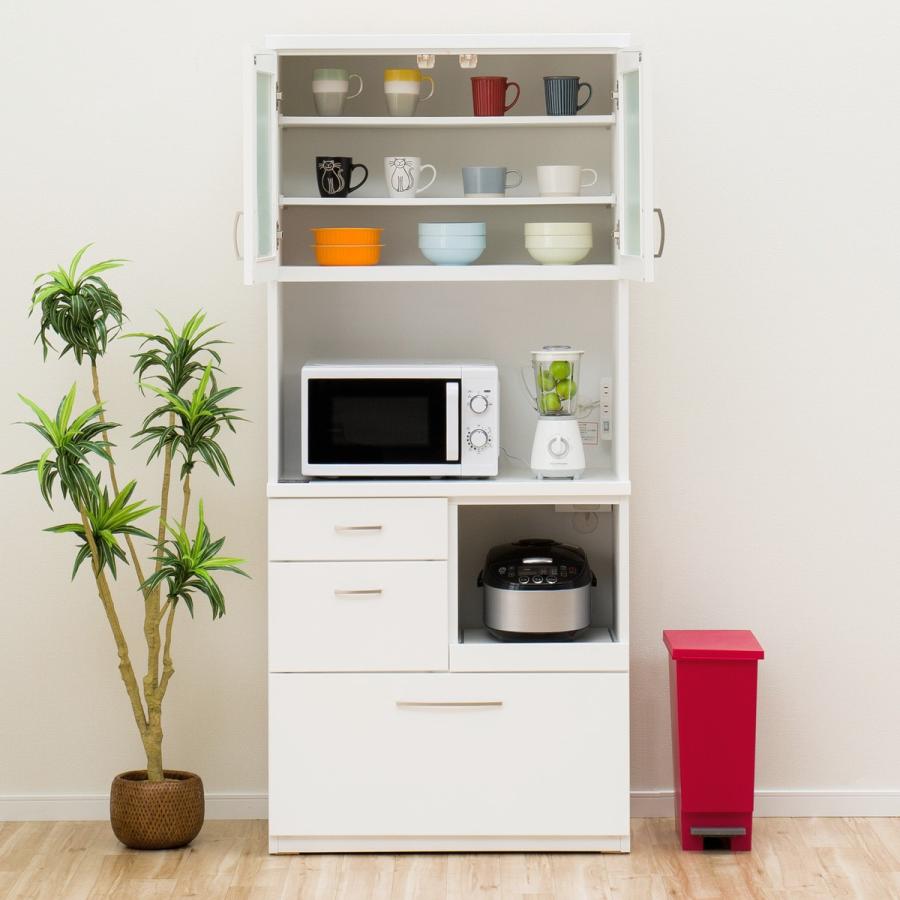 ニトリ（NITORI） 幅80 キッチンボード レンジボード 食器棚 (コパン T