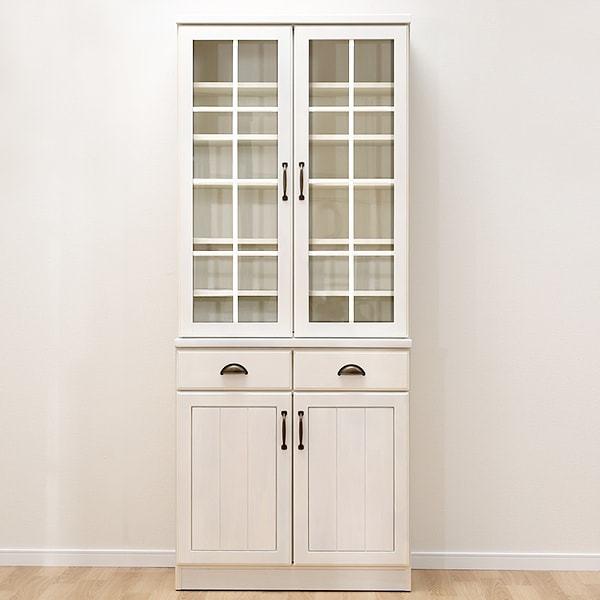 ニトリ（NITORI） 幅80cm 食器棚(ミランダ2 80 WW) ダイニングボード