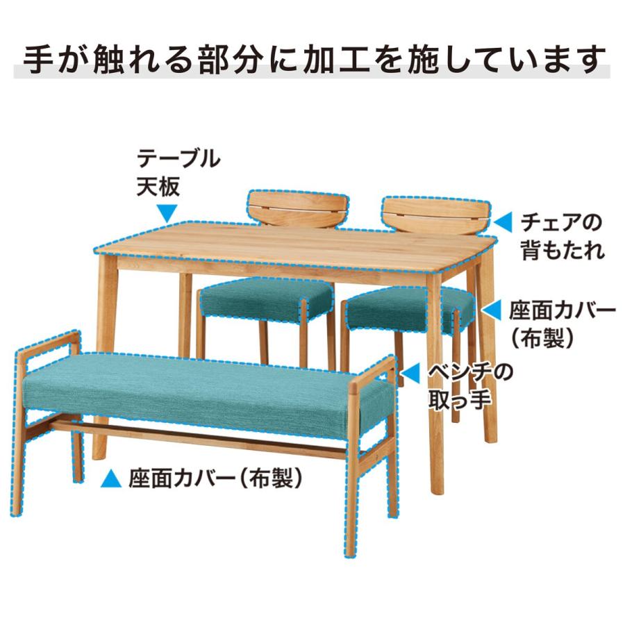 ニトリ（NITORI） 幅135 ダイニングテーブル4点セット（DTアルナス