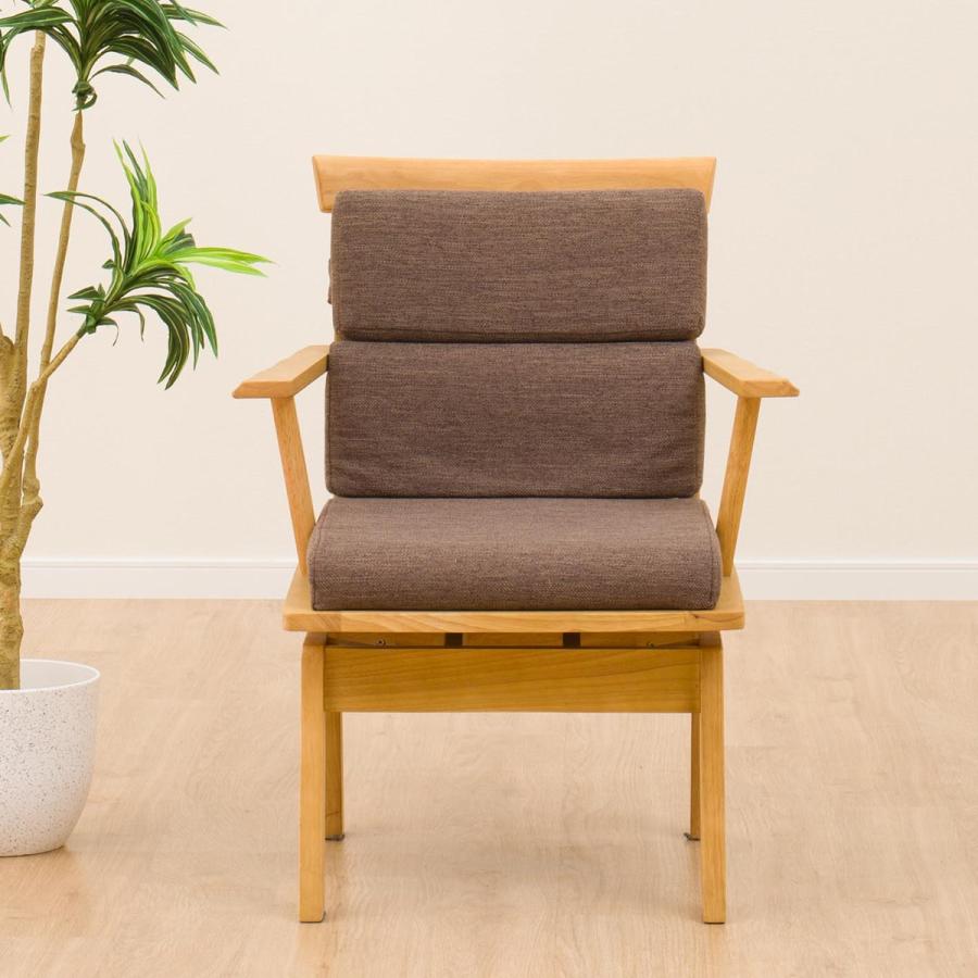 ニトリ（NITORI） ダイニングチェア(サザナミ2 LBR) 回転式 肘付き