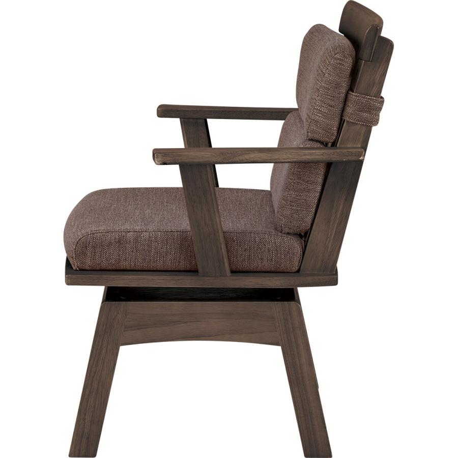 ニトリ（NITORI） ダイニングチェア(サザナミ2 DBR) 回転式 肘付き