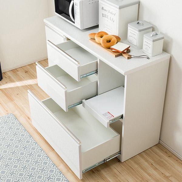 ニトリ（NITORI） 幅120 キッチンカウンター(アルミナ2 120CT WH