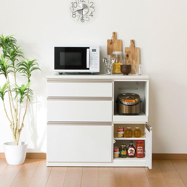 ニトリ（NITORI） 幅100 キッチンカウンター(アルミナ2 100CT WH