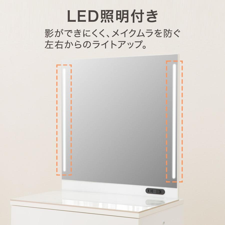 ニトリ（NITORI） 一面鏡ドレッサー(OS331 LED WH) ニトリ期間限定：4