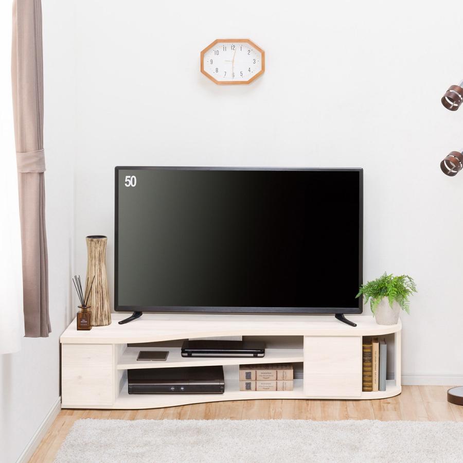 ニトリ（NITORI） コーナー有効活用 流線形テレビボード(左寄せタイプ