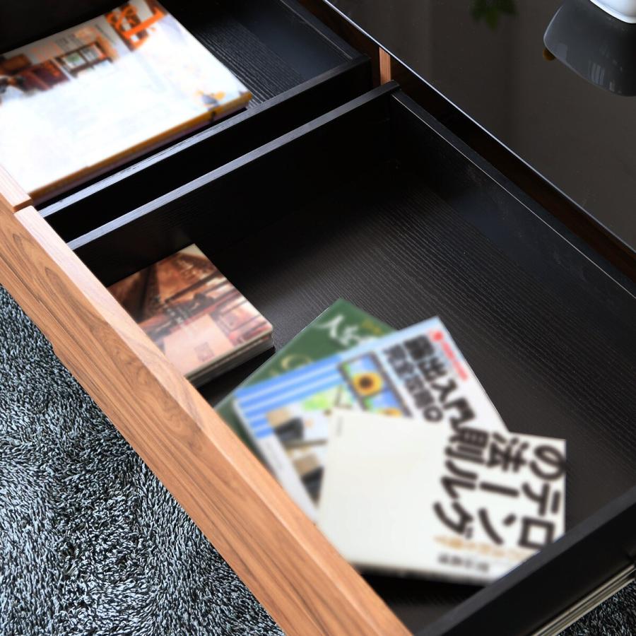 ニトリ（NITORI） ガラス天板センターテーブル 引出し付き