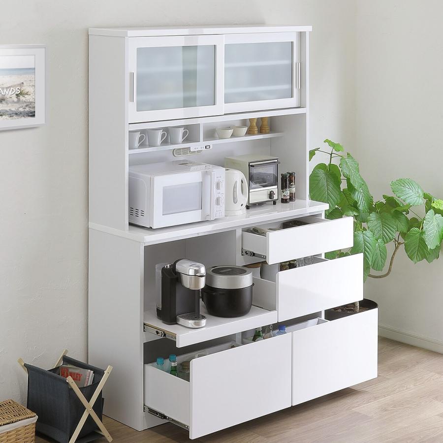 ニトリ（NITORI） 幅120cm 鏡面仕様のキッチンボード 引戸タイプ（幅