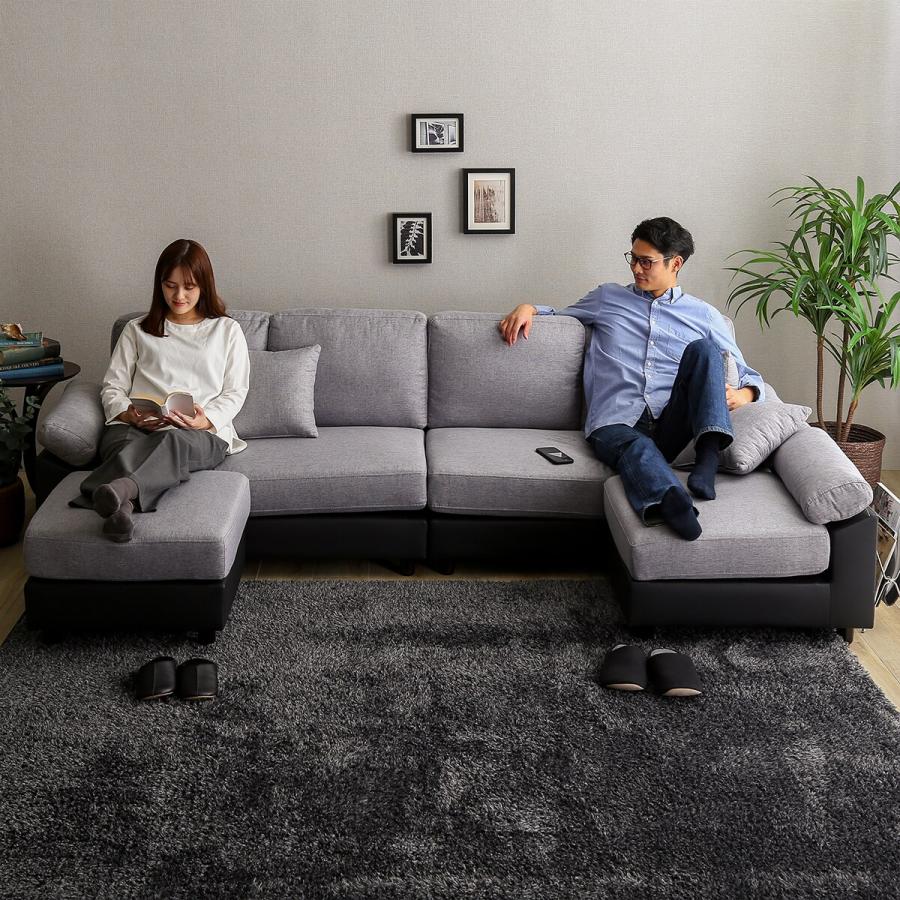 ニトリ（NITORI） ソファー ソファ PVC×布張り6人掛けコーナーカウチ