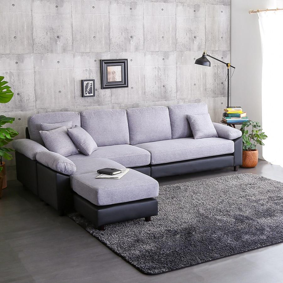 ニトリ（NITORI） ソファー ソファ PVC×布張り6人掛けコーナーカウチ