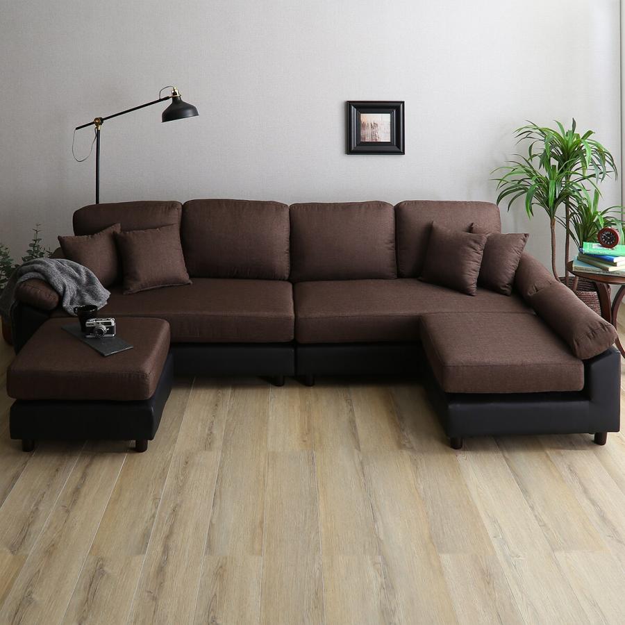 ニトリ（NITORI） ソファー ソファ PVC×布張り6人掛けコーナーカウチ